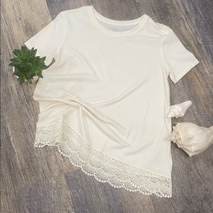 White Top with lace detail on bottom